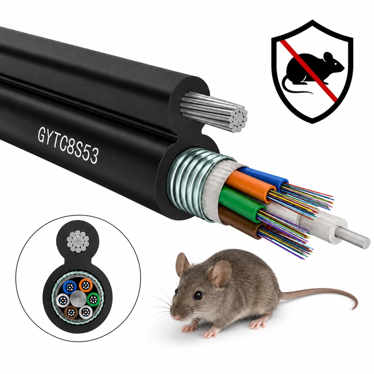 GYTC8S53 Armored Figure 8 Fiber Optic Cable