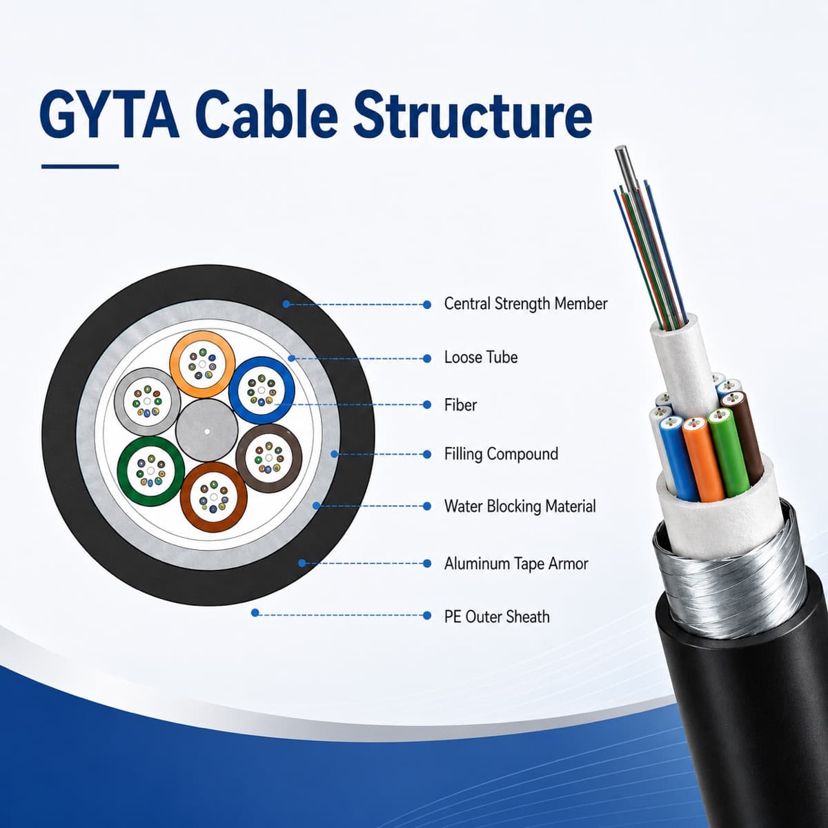GYXTW, GYTS ou GYTA : comment choisir un cable fibre optique exterieur
